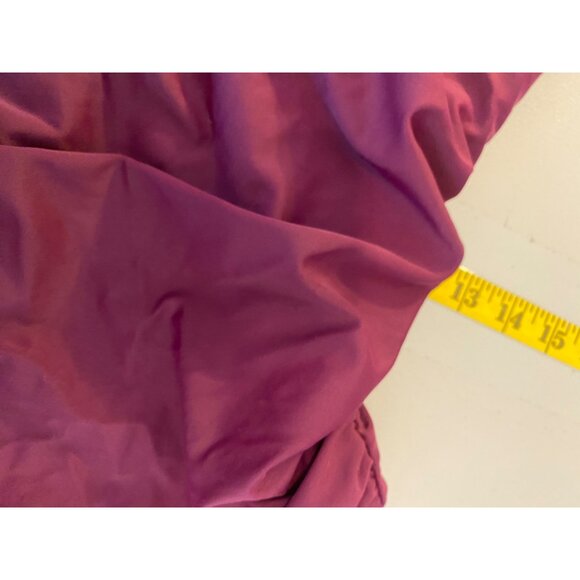 Hilor Off-Shoulder Ruffle One-Piece Swimsuit US 14 Burgundy - Picture 8 of 9